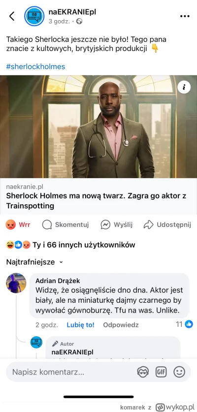 komarek - Wprowadzająca w błąd miniaturka w artykule o “Sherlock & Watson” – clickbai...