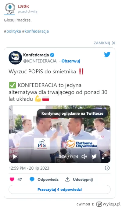 cwlmod - Naczelny konfiarski dzban i płatny troll @L3stko jak zwykle manipuluje ( ͡° ...