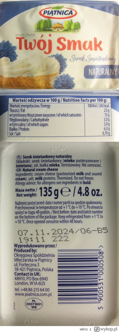 wkto - #listaproduktow
#serekdokanapek śmietankowy naturalny Piątnica Twój Smak
aktua...