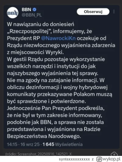 syntaxxxxxxxxxx - Pan Prezydent napisał że żąda natychmiastowych wyjaśnień od rządu, ...
