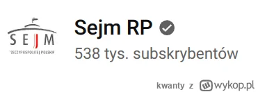 kwanty - Sejm RP przebił 500 tys subskrypcji :-)