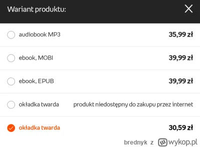 brednyk - Napiszcie mi jak to możliwe, że wersje ebook i audiobook są często droższe ...