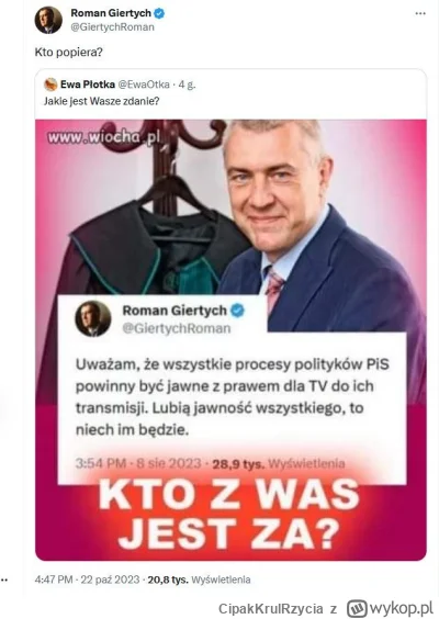 CipakKrulRzycia - #giertych #tvpis #polityka #kryminalne #polska #bekazpisu Można pop...