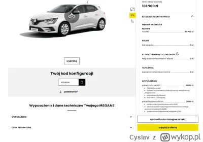 Cyslav - @OrzechowyDzem: Megane 4 w podstawie + pakiet multimedialny i bezpieczeństwa...