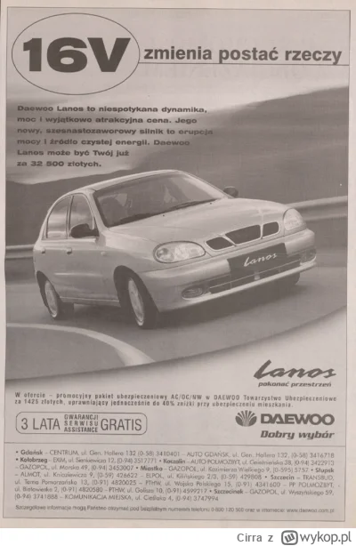 Cirra - reklama lanosa z 1999 roku 
#samochody #fso #daewoo