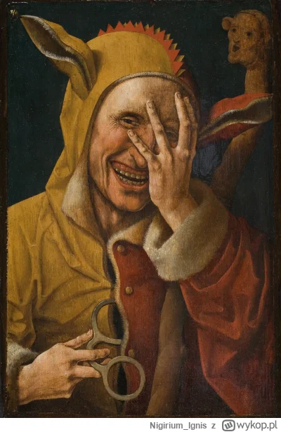 Nigirium_Ignis - Laughing Fool - Jacob Cornelisz. van Oostsanen, około 1500
#malarstw...