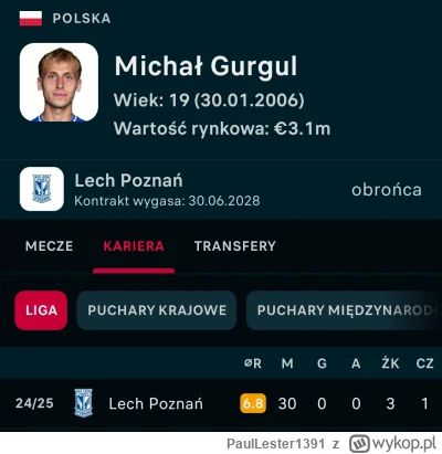 PaulLester1391 - #mecz 

Czy ktoś mi jest w stanie wytłumaczyć jakie kwity ma Gurgul ...