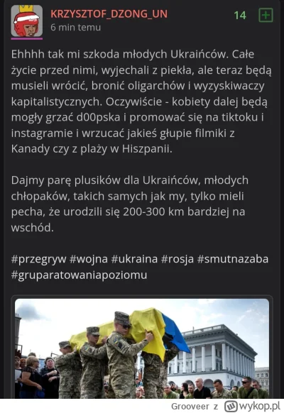 Grooveer - Ukraińcy nie walczą za oligarchów czy za jakiś wyzyskiwaczy tylko za Ukrai...