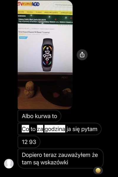 Turkotka - Taka sytuacja. Mój znajomy nie podumał tarczy zegarowej. 

#smartwatch #mi...