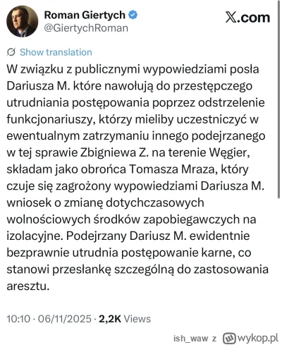 ish_waw - Dość nieszablonowo Giertych daje prawniczego strzała szmateckiemu - ciekawe...