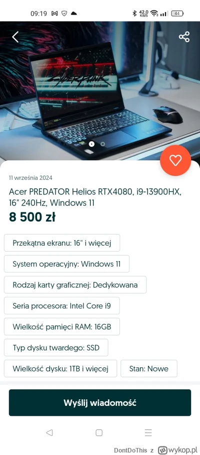 DontDoThis - Co sądzicie o takiej ofercie, laptop z RTX 4080 i I9 13th za 8500 zł na ...