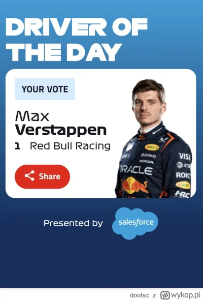 dootsc - #f1 jak ktoś głosował inaczej to chyba wyścigu nie oglądał