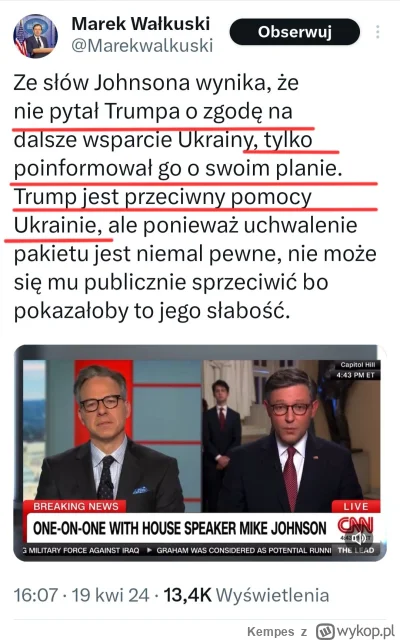 Kempes - W kwestii wizyty w USA rezydenta Du*y i jego "pomocy"... 112 republikanów, p...