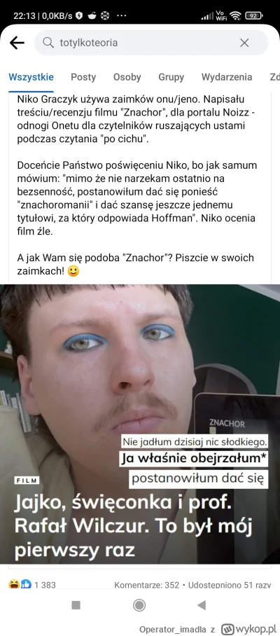 Operator_imadla - proszę państwa, przedstawium państwu prof Rafał Wilczur
#bekazlewac...