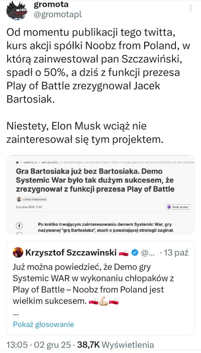 splinter96 - niee, to niemożliwe, że pan kartonowy inwestor wtopił z tym projektem ( ...