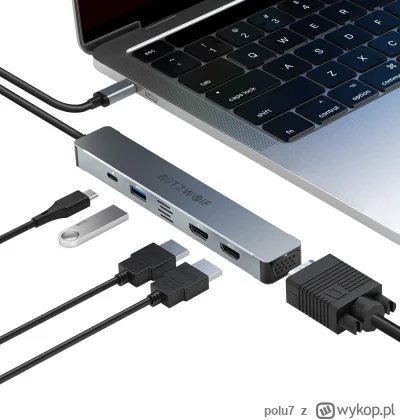 polu7 - BlitzWolf BW-NEW TH11 5 in 1 USB Hub HDMI 4K30Hz / VGA/ USB3.0 / 100W w cenie...