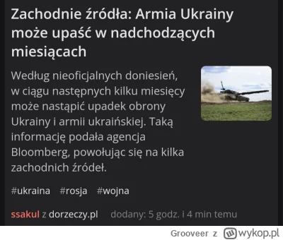 Grooveer - Mocne
https://wykop.pl/link/7415609/zachodnie-zrodla-armia-ukrainy-moze-up...
