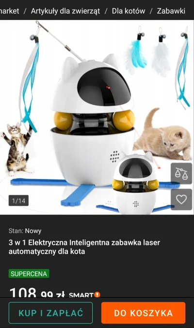 Szkieletor997 - @MonazoPL: Kupiłbym taką zabawkę. Chcę zobaczyć jak mój kot przez 10 ...