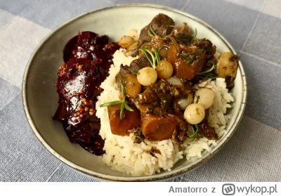 Amatorro - Wołowina po burgudzku (4h w piekarniku) z buraczkami i ryżem - już mi się ...