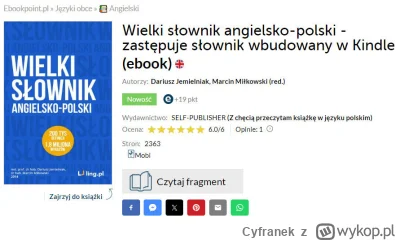 Cyfranek - Na czytniki Kindle dostępny jest znowu „Wielki słownik angielsko-polski”. ...
