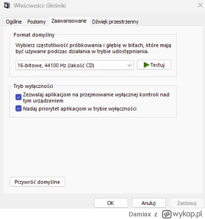 Damiax - @MegaSprawiedliwosc666: możesz sprawdzić częstotliwość próbkowania bo to czę...
