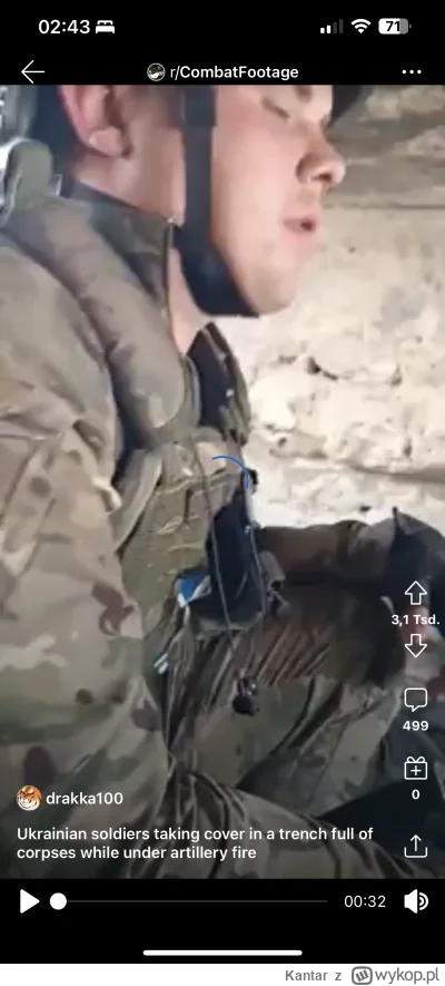 Kantar - Na reddit combat footage. Jest nagranie POV ukraincow ukrywających się w oko...