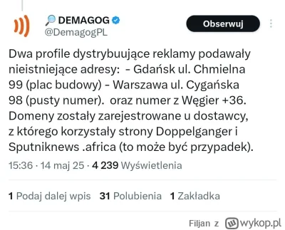 Filjan - #polityka 

Trzeba było czymś przykryć smród afery mieszkaniowej Nawrockiego...