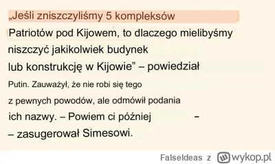 FalseIdeas - Rosja zniszczyła już pięć kompleksów Patriot z dostarczonych dwóch.

Tu ...