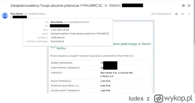 Iudex - Mireczki, mam dziwną sytuację: dostałem przed godzinę temu maila z BlueMedia ...
