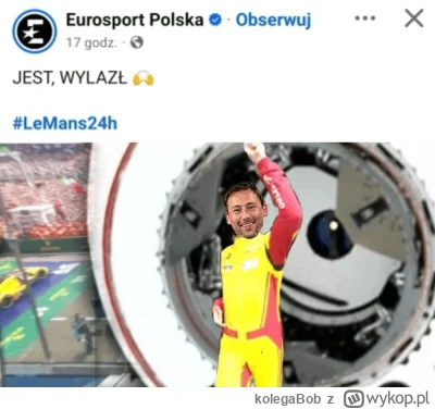 kolegaBob - JEST, WYLAZŁ #kosmos #spacex #nasa #esa #f1 #kubica #lemans