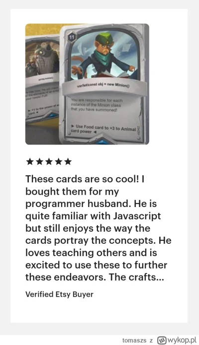 tomaszs - Dostałem kolejną świetną recenzję! 🤩 Uwielbiam widzieć, jak te karty spraw...