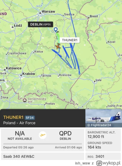 ish_waw - Ciekawostka - świeżo kupione przez nas SAAB 340 AEW (tzn. AWACS) wczorajsze...