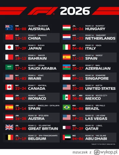 mzuczek - Jest kalendarz na sezon z nowymi regulacjami. W końcu Kanada nie jest pośro...