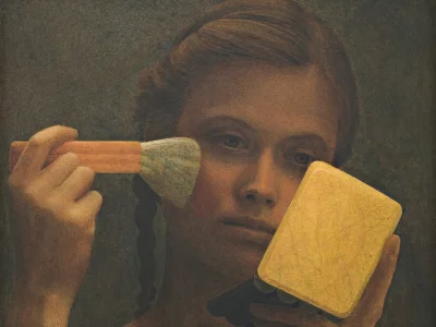 GARN - #sztuka #art #malarstwo #obrazy autor: Graham Little | Untitled (Yellow Mirror...