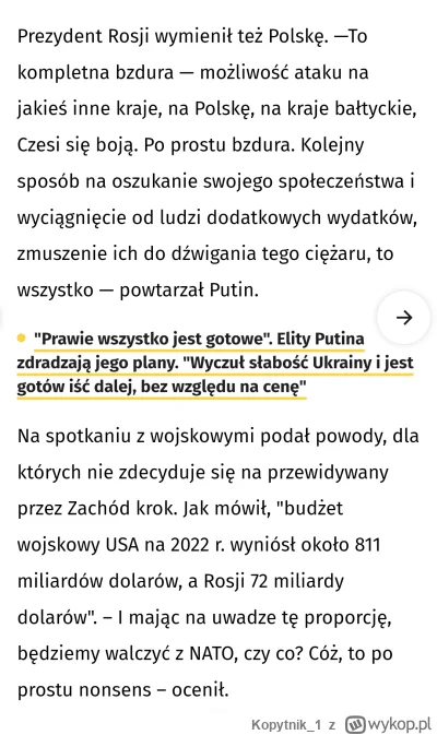 Kopytnik_1 - #wojna #ukraina #rosja #polska #usa #polityka

Brzmi sensownie. Żaden zd...