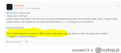 maniek74 - #gielda 

Dziś wielki dzień, wyniki NVDA. Jeśli nie spuszą tego w kibel, t...