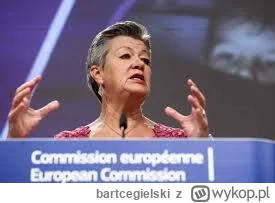 bartcegielski - Pani komisarz Ylva Johansson na forum KE prezentuje kluczowy dla Euro...