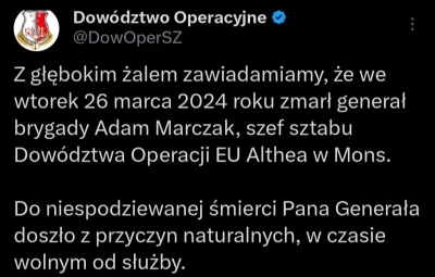 KarolaG17 - Mam takie pytanie. Pojawia się informacja ze niespodziewanie zmarł polski...