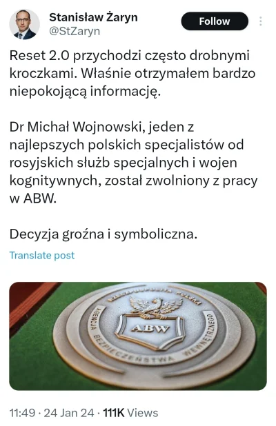 Wilczynski - #ukraina szkoda, że nowej władzy w Warszawie przeszkadzają specjaliści o...