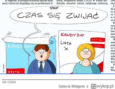 Galeria-Widgeta - Publikacja w Tygodniku NIE
Rys. Widget

#rysunek #plakatywyborcze #...