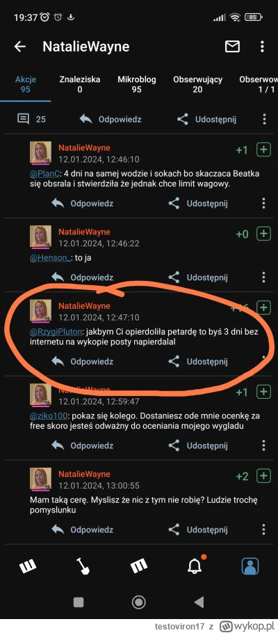 testoviron17 - @washing_machine hah, tak mnie to r---------a, że ona ma tu konto i cz...