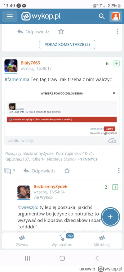 BlOoW - @Bialy7665 typowy hipokryta, sadzi się że ktoś zgłosił, sam to robiąc 😅😅😅
...