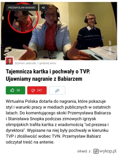 d4wid - Matko boska babiarza zawiesili XD.
Jego już przy resecie TVP powinni wydupić,...