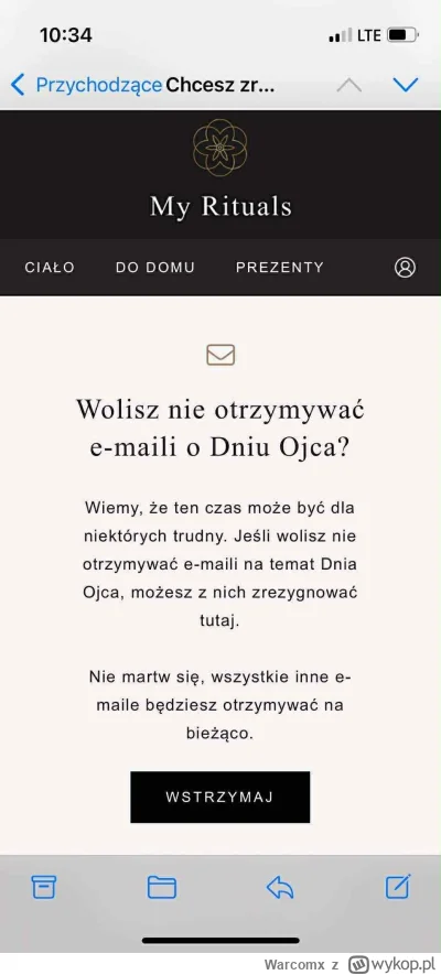 Warcomx - Ciekawe czy przed dniem matki takiego maila wysyłali? 

Oczywiście matki, k...