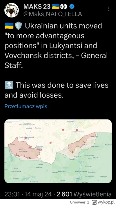 Grooveer - Ukraińskie wojsko cofnęło się na bardziej bezpieczne pozycje w obwodzie ch...