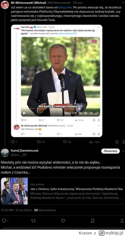 Koziom - Nowe standardy na pełnej piź... Publiczna telewizja banuje na Twitterze za z...