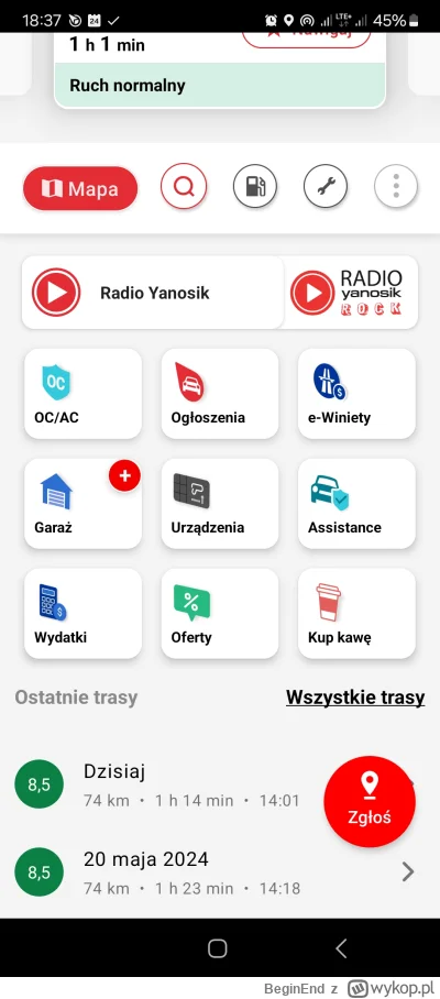 BeginEnd - Jak aktywować w yanosiku płatności za autostrady? Szukałem szukałem ni mog...