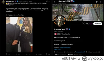 eSUBA94 - na ruskich kontach stabilnie
ciekaw jest co odpisuje jak się zapyta o kijów...