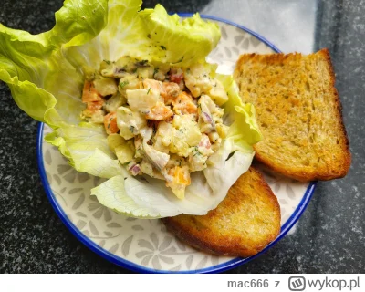 mac666 - Obiadowa sałatka jarzynowa ze śledziami i papryką podana z grzankami.

Robił...