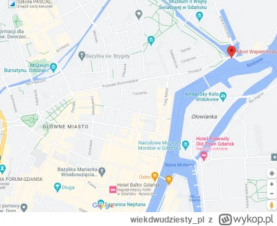 wiekdwudziesty_pl - Mapa z lokalizacją Mostu Wapienniczego, przed którym stał statek: